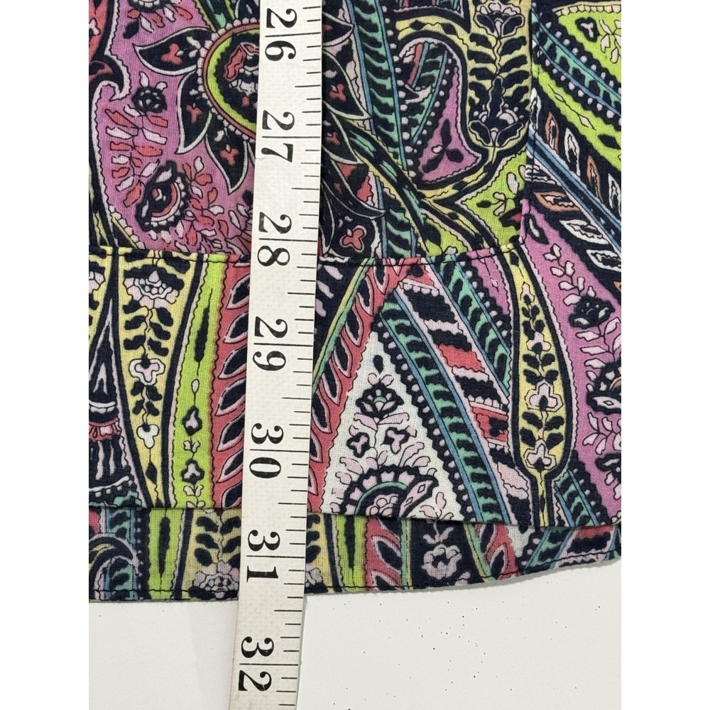 Tommy Bahama Paisley Cotton Peasant Cover Up Tunic Tie Neck 3/4 Sleeve XS - Picture 8 of 8